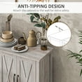 thumbnail image 5 of CoSoTower Buffet Cabinet, 47" Sideboard with 4 Barn Doors and 2 Adjustable Shelves, Farmhouse Coffee Bar Cabinet, Gray Wood Grain, 5 of 9