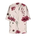 thumbnail image 4 of Nrmvnmi Women's 2024 Open Front Lightweight Cardigans Floral Print Puff Sleeve Kimono Cardigan Loose Boho Cover Ups Casual Tops 2024 Trendy Lightweight Resort Wear, 4 of 5