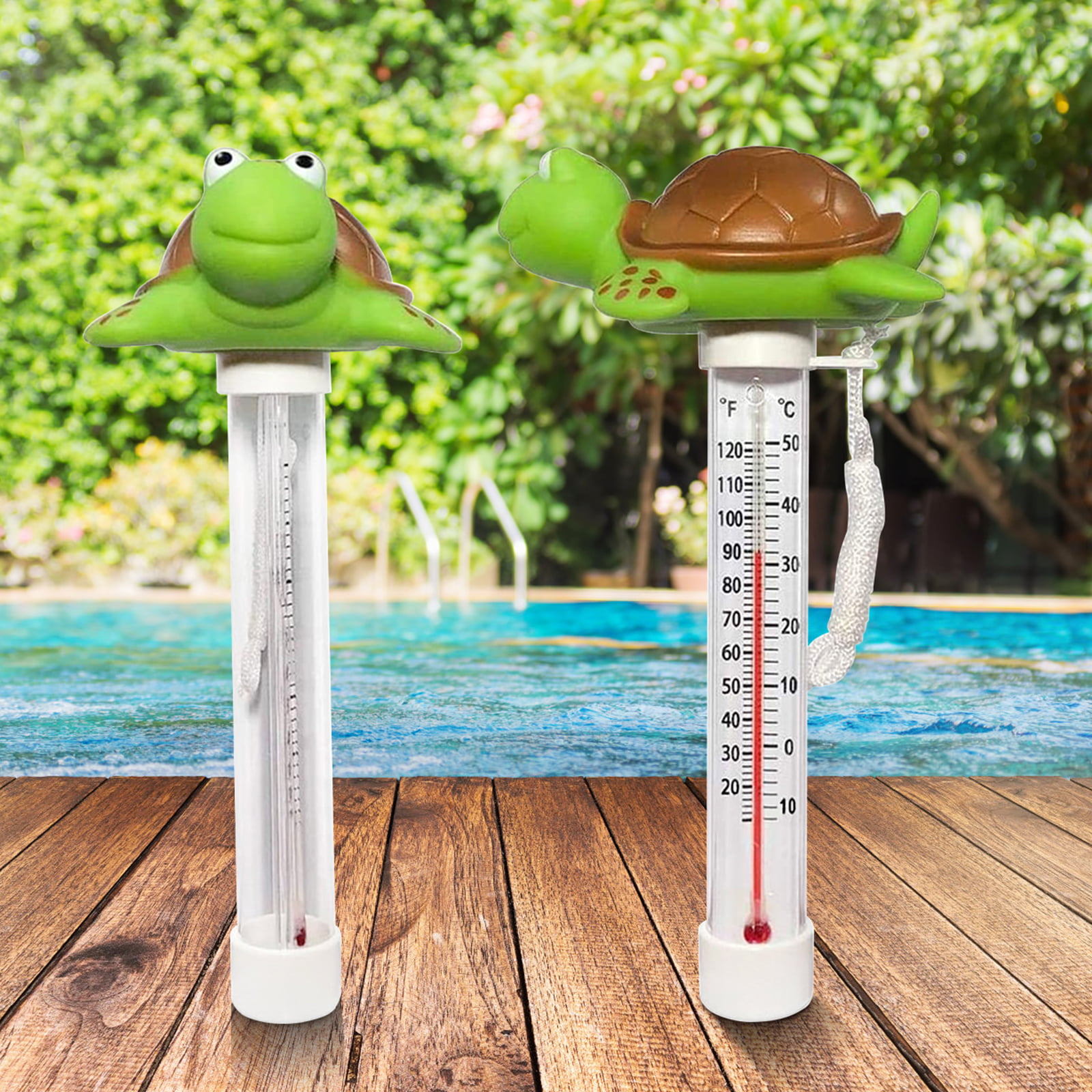 Large Turtle Floating Pool Thermometer - Easy Read, Pool Water Temperature  Gauge