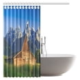 thumbnail image 2 of MYPOP Farmhouse Shower Curtain, The Moulton Barn and the Teton Mountain Range in Grand Teton National Park Wyoming Fabric Bathroom Shower Curtain Set with Hooks, 66 X 72 Inches, 2 of 3