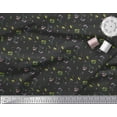 thumbnail image 2 of Soimoi Black Cotton Duck Fabric Leaves & Floral Watercolor Print Fabric by Yard 44 Inch Wide, 2 of 3