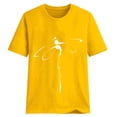 thumbnail image 3 of Fgnfyis Hauts pour Femmes T-Shirt Court Chemise Décontractée Tunique à Manches Imprimé Col Rond Lettres Hauts Blouse avec Imprimé Placement T-Shirts à Manches Courtes pour Femmes Jaune#1 S, 3 of 3