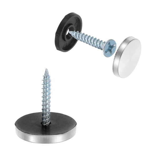 24pcs Screw Covers Caps, 22mm Dia Stainless Steel Flat Gasket Mirror Screws