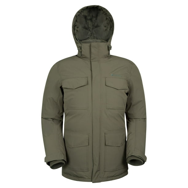 Mountain Warehouse Mens Long Down Padded Jacket Water Resistant Winter