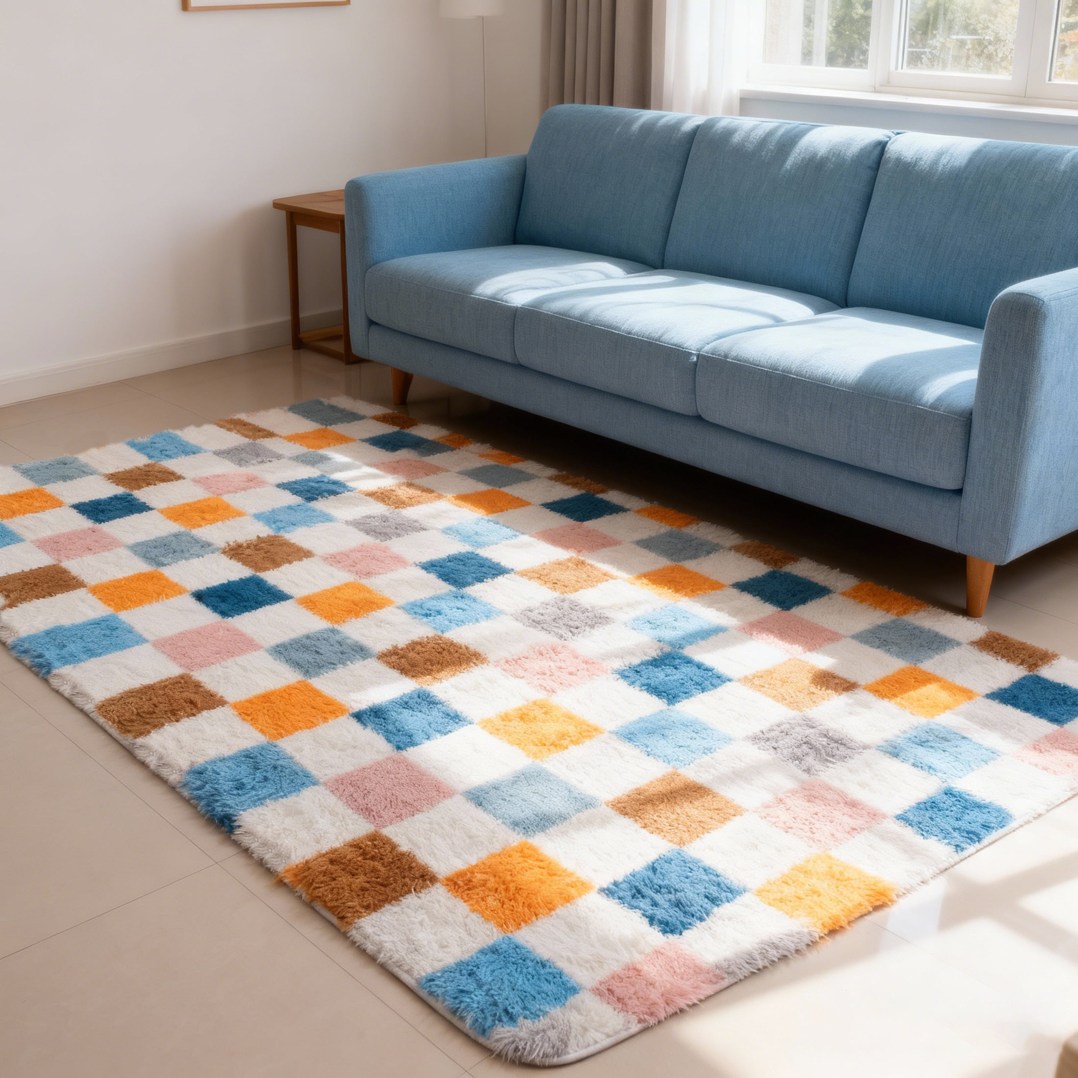 Area Rugs for Livingroom Bedroom, 4' x 6' Soft Fluffy Shag Indoor Floor Carpet for Living Room Bedroom Dining Room Office Home Decor, Colorful