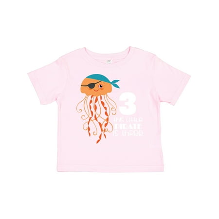 

Inktastic 3rd Birthday Pirate Jellyfish Gift Toddler Boy Girl T-Shirt