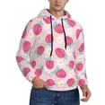 thumbnail image 2 of Pofeuu Floral Strawberr Print Mens Casual Hooded Collar Drawstring Hoodies Pullover Sweatshirts Casual Long Sleeve Shirts-4X-Large, 2 of 7