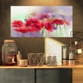 thumbnail image 1 of Watercolor Red Poppy Flowers Painting - Large Floral Canvas Artwork, 1 of 3