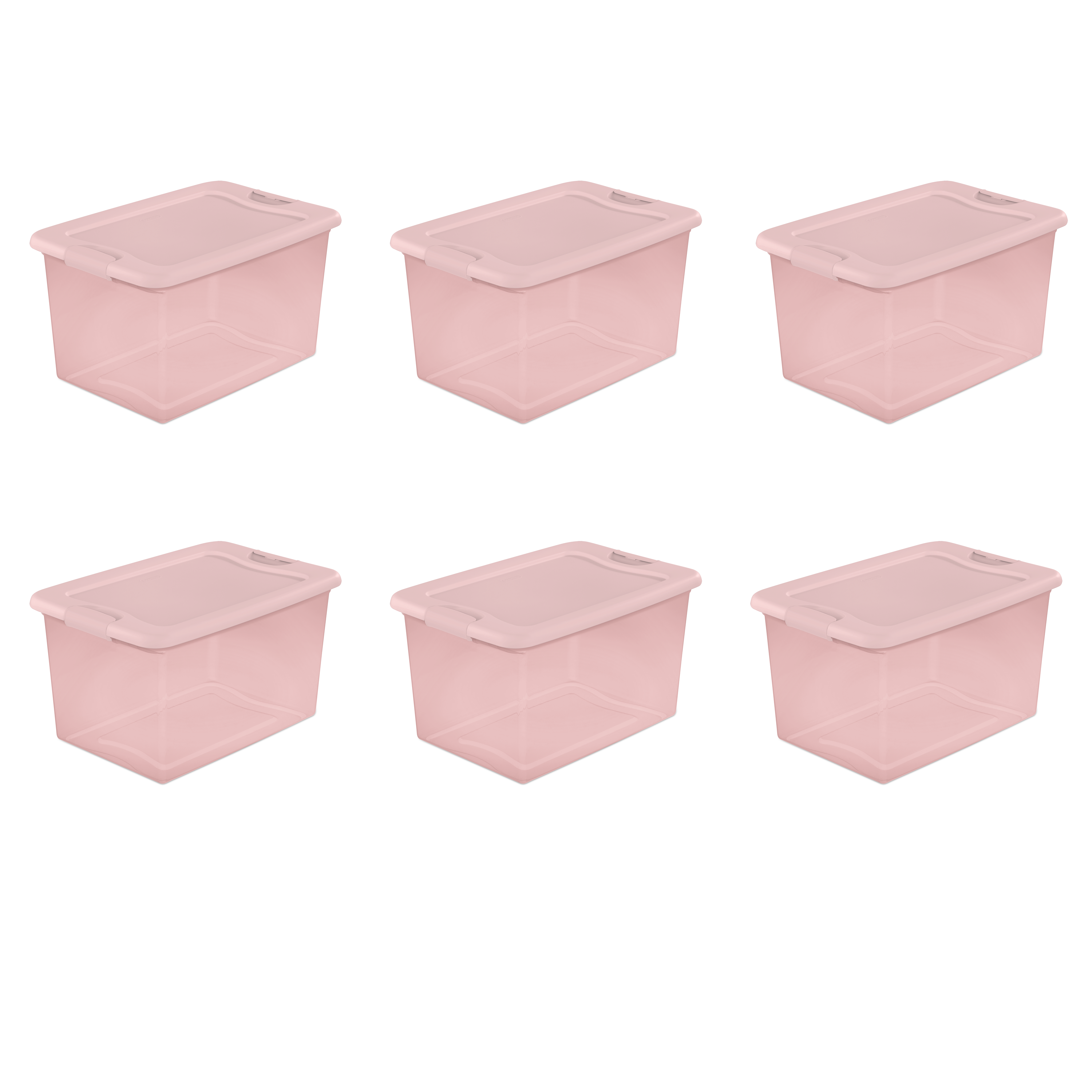 Sterilite 64 Qt. Latching Box Plastic, Blush Pink Tint, Set of 6 - image 5 of 5
