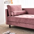thumbnail image 5 of 64" Velvet Chaise Sleeper, Pink, Mid-century Modern Living Room Sleeper Chaise, Pink, 5 of 5