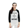 thumbnail image 2 of Thread Tank Happiness Mimi Unisex 3/4 Sleeves Baseball Raglan White Black Large, 2 of 4