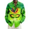 thumbnail image 1 of WEAIXIMIUNG Chemise à Manches Longues Décontractée Mode Homme Grande Taille Imprimé Numérique Carnaval Col Rabattu, 1 of 5