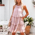 thumbnail image 6 of IROINNID Women's Sleeveless Peplum Dress Fashion Summer Casual Camis Bandage Vest Mini Dress Round Neckline Knee-Length Women Dress, 6 of 9