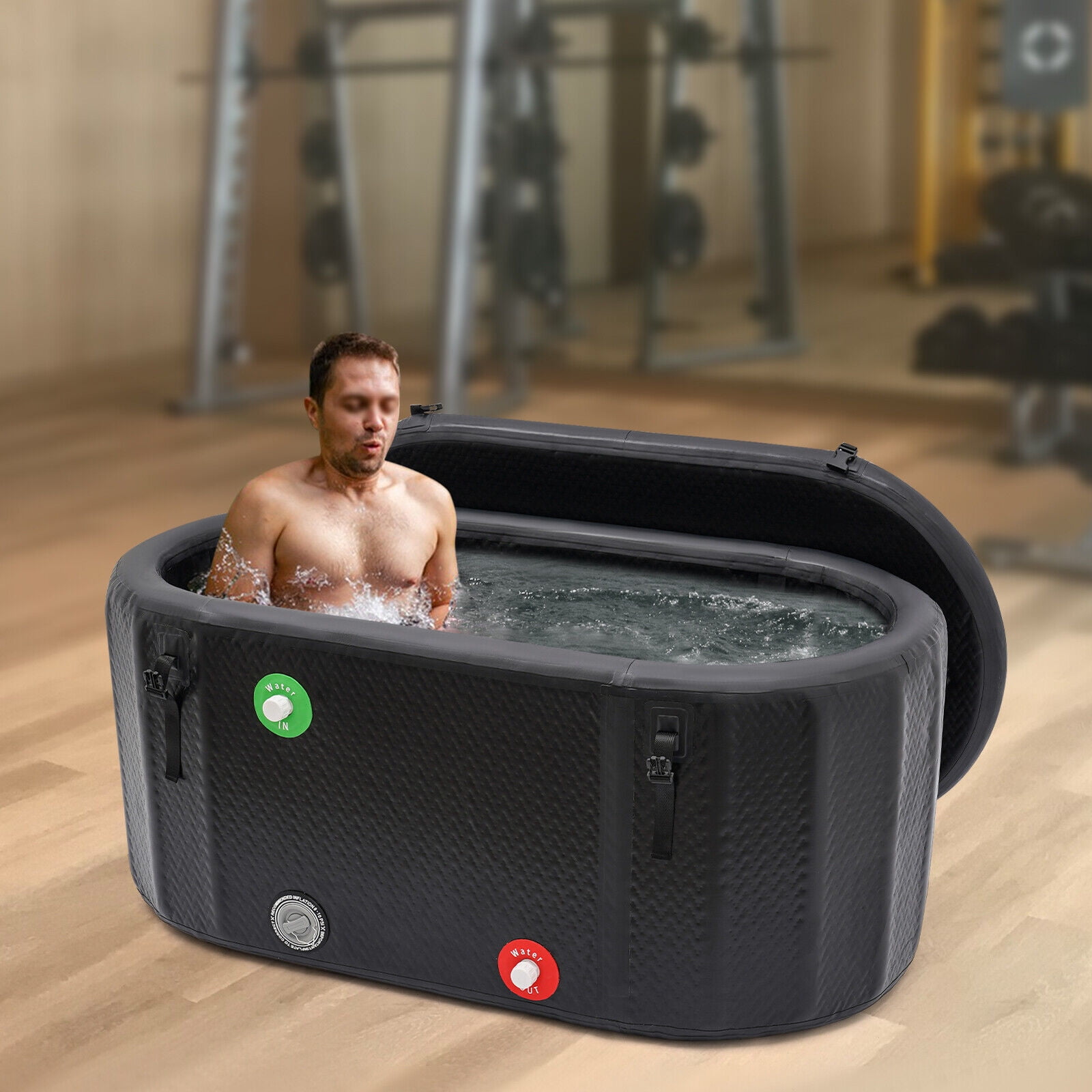 TFCFL 275L/72.65gal Inflatable Ice Bathtub Portable Freestanding Soaking Tub with Cover