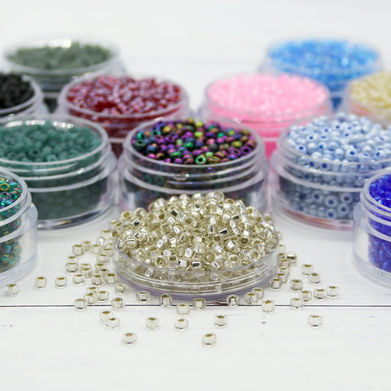 Fun-Weevz 1600 Pcs 6/0 Czech Glass Seed Beads for Jewelry Making Adults, Frosted Bead Kit for Bracelets, Necklaces, Crafts An