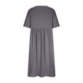 thumbnail image 5 of IDALL Summer Dresses,Petite Dresses Women's Fashionable Loose Cotton And Linen Round Neck Half Sleeved Midi Dress Linen Dress,Modest Dresses,Womens Dresses Gray Dress L, 5 of 6