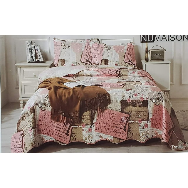 Numaison Ensemble de Courtepointe Réversible Imprimée 3 Pcs