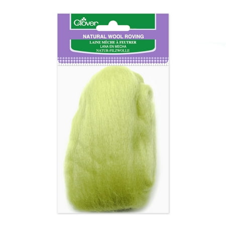 Clover Natural Wool Roving .3oz-Lime Green