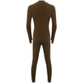 thumbnail image 2 of Sxiwei Men's Long Sleeve Full Body Unitard Leotard Bodysuit Athletic Jumpsuit Front Zipper Rompers Khaki XXL, 2 of 5