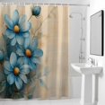 thumbnail image 4 of Blue Daisy Fabric Shower Curtain Vintage Linen Texture Washable Shower Curtains for Bathroom, Waterproof Bath Curtain with Hooks Home Decor 72x72in, 4 of 8