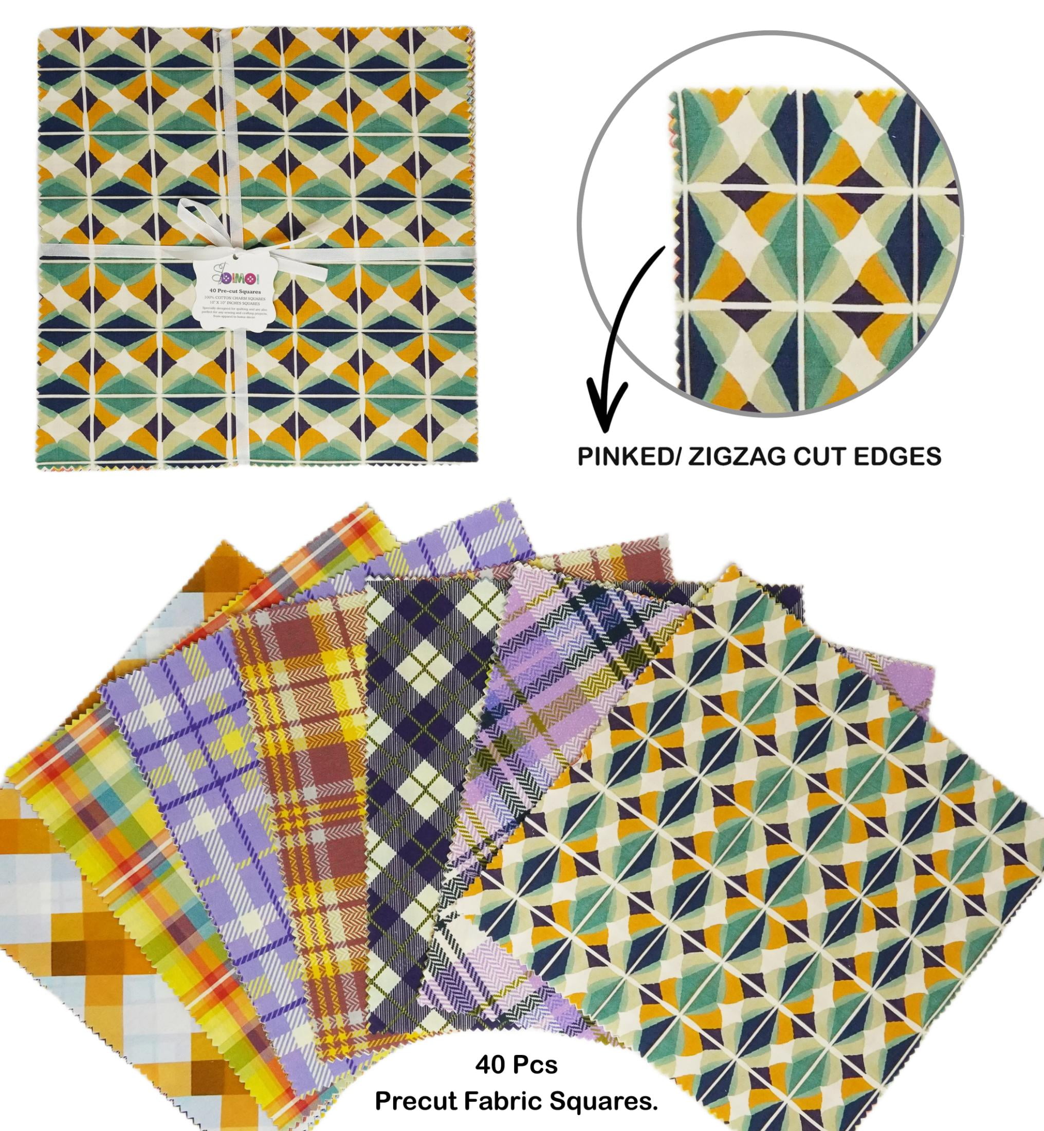 Soimoi Check Print Precut 10-inch Cotton Fabric Quilting Squares Charm Pack DIY Patchwork Sewing Craft