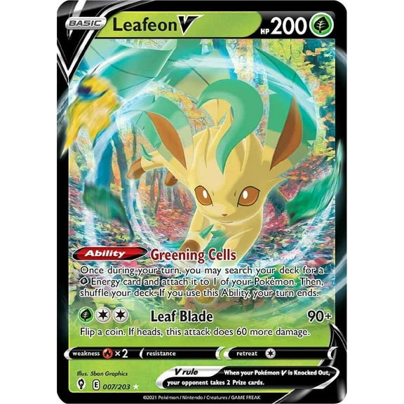 Pokemon Evolving Skies Leafeon V #007