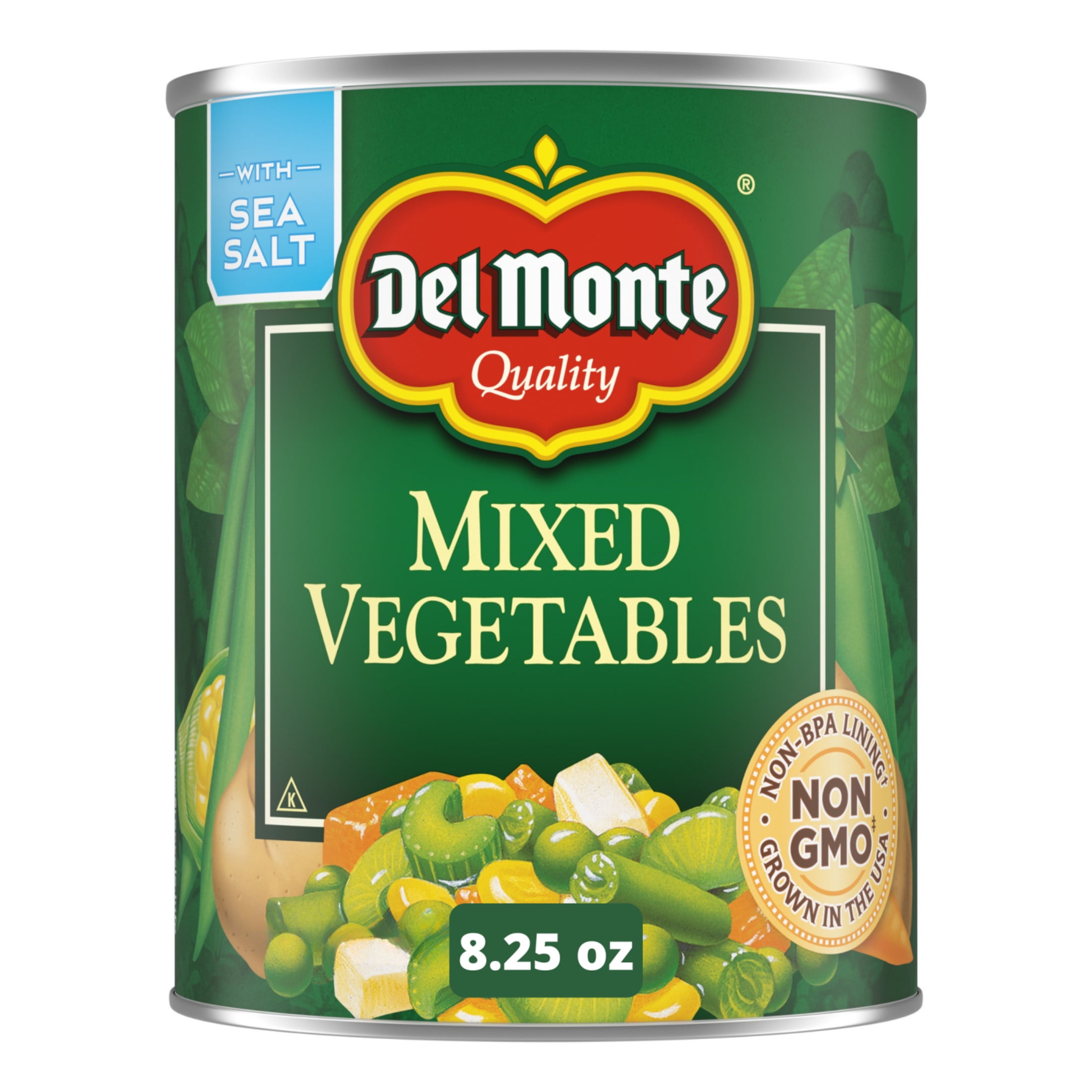 (2 pack) Del Monte Mixed Vegetables, 8.25 oz Can, Canned Vegetables
