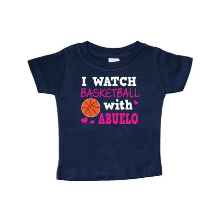

Inktastic I Watch Basketball with Abuelo Gift Baby Girl T-Shirt