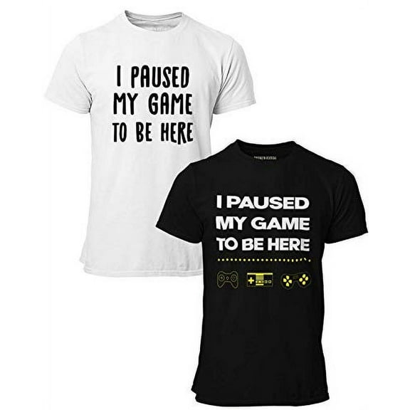 BROOKLYN VERTICAL 2-Pack Video Gamer Gaming Short Sleeve Crew Neck T-Shirt with Chest Print | Soft Cotton Graphic Tees Sizes S-XL