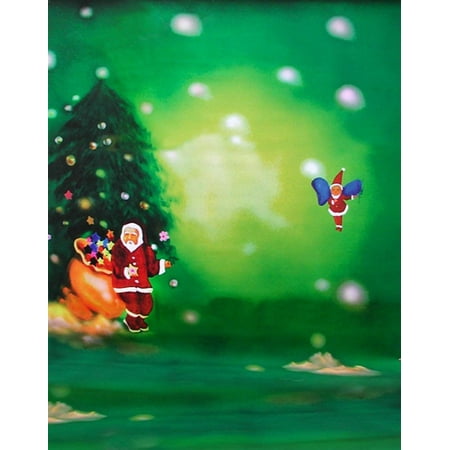 Image of ABPHOTO Polyester Santa Claus Christmas Tree Photography Backdrops Photo Props Studio Background 5x7ft