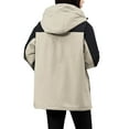 thumbnail image 5 of Elabch Sports Women's Winter Ski Jacket Waterproof Snow Coats Snowboard Fleece Lined Windbreaker Rain Coats Outdoor Plus Size Warm Hiking Jackets with Hooded Beige 3XL, 5 of 9