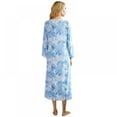 thumbnail image 4 of Women's V-Neck Simple Nightgown Long Sleeve Lightweight Sleepwear Ankle-Length Spring Autumn Pajama Dress Blue S-2XL, 4 of 15