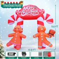 thumbnail image 6 of GOOSH 9.6 FT Christmas Inflatable Archway Gingerbread Man Outdoor Christmas Decorations, Christmas Archway Inflatable Xmas Blow Up Yard Decorations with Built-in LEDs for Xmas Garden Lawn Party Decor, 6 of 7