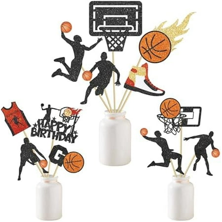 Glitter Basketball Centerpiece Sticks Basketball Birthday Party Decorations 12Pcs Sport Party Table Topper for Basketball Player Birthday Party Baby Shower Supplies$$Electronics Accessories