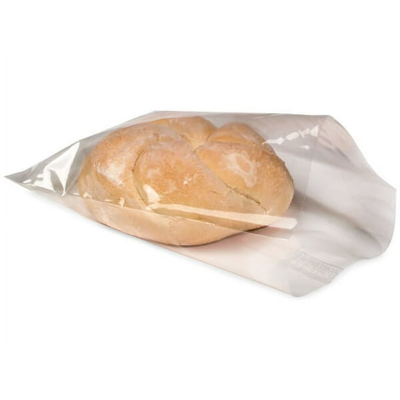 Pack Of 100, Thick 1.6 Mil Compostable Solid Clear Cellophane Bags 4-3/4 X 7"