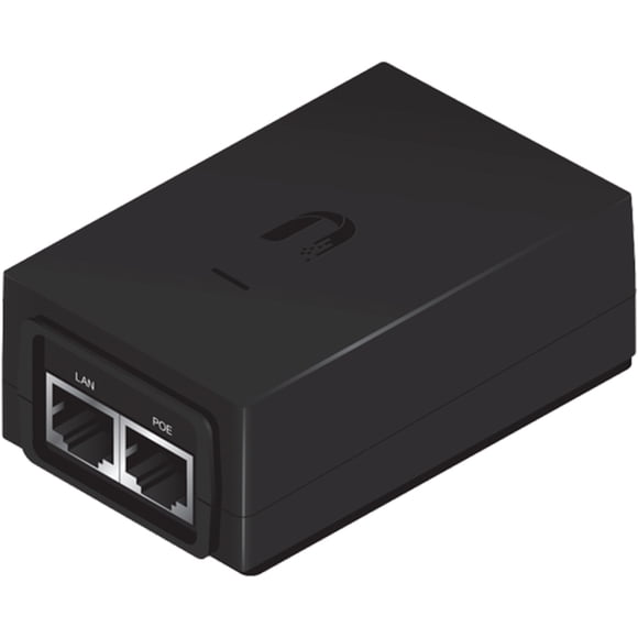 Inyector de corriente Ubiquiti Networks, 2 puertos Ethernet, PoE. Ubiquiti Networks POE-48-24W-G 63Ghz 48V 24 Watts