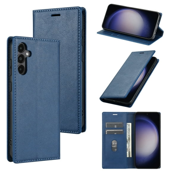 Feishell Wallet Case for Samsung Galaxy A14 5G, Premium PU Leather Magnetic Flip Kickstand Book Folio Full Body Case with RFID Blocking Credit Card Slots Shockproof Protective Phone Case,Blue