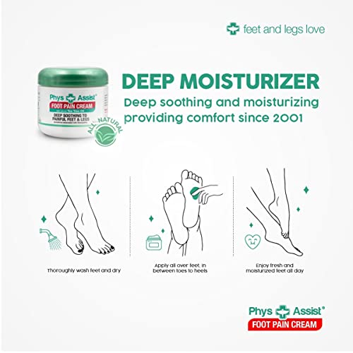 PhysAssist Foot Pain Cream Three 4 oz pack + 1.5 oz. Deep Soothing