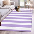 thumbnail image 2 of Purple Striped Large Area Rugs for Bedroom Living Room, Soft Non Slip Carpet Bedside Rug, Modern Farmhouse Purple White Stripes Rectangular Floor Cover Kitchen Accent Rug 4'x6' for Dining Room/Office, 2 of 9