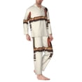thumbnail image 2 of Lsque Books Key To Knowledge Pattern Long Sleeve Pajama Set for Men - Soft 2-Piece Sleepwear and Loungewear Set with Pockets, Comfy Nightwear-Large, 2 of 7