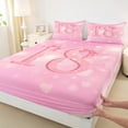 thumbnail image 3 of Homewish Number 18 Twin Sheet Sets,Personalized Birthday Twin Fitted Sheet,Pink Lovely Bow Knot Flat Sheet For Girls,Luxury Bedroom Decor,3pcs, 3 of 7