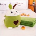 thumbnail image 2 of Set de almohada y manta de viaje de peluche para niños YUDONG verde, 2 of 6