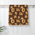 thumbnail image 5 of Fotbe Brown Plaid Sunflower Pattern Premium Towels , (27.5x16in) Lightweight and Highly Absorbent Quick Drying Microfiber Towel, Perfect for Daily Use, 5 of 6