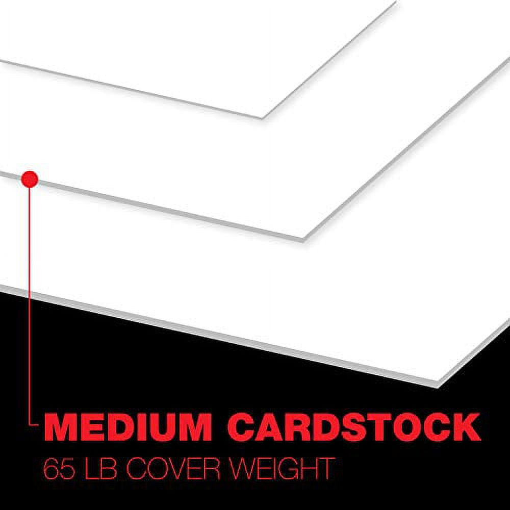 accent opaque thick cardstock paper, white paper, 65lb cover, 176 gsm, letter size, 8.5 x 11 paper, 97 bright, 1 ream / 250 sheets, smooth, heavy card stock (188560r)