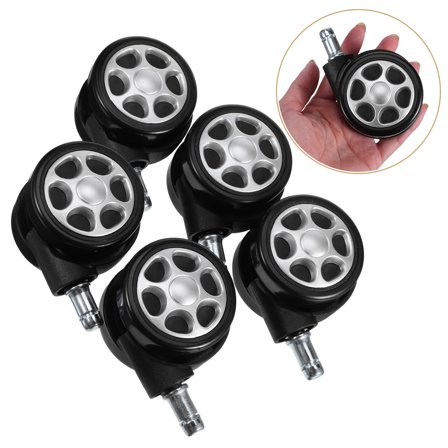 TABLZONE Office Chair Caster Wheels Black Heavy Duty PVC Silent Locking Casters Universal Fit for Desk Chairs