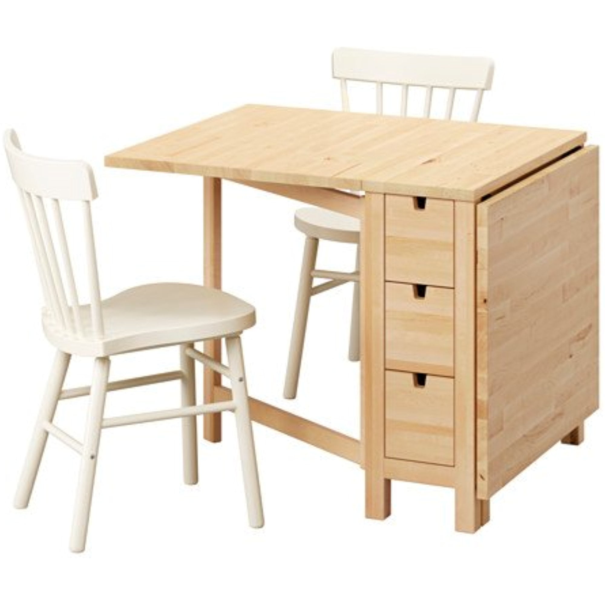 Ikea Table and 2 chairs, birch, white 14204.20514.3826 - Walmart.com