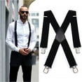 thumbnail image 2 of 120x5CM Black Adjustable Men Suspender Straps Four Clips Trousers Straps, 2 of 8