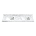 thumbnail image 2 of Zevio 72"W x 22"D Natural Marble Vanity Top in Carrara White with Ceramic Sink, 2 of 12