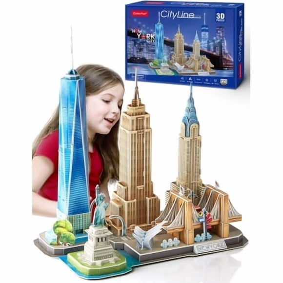Cubicfun Casse-Tête 3D - Casse-Têtes pour Enfants de 8 à 10 Ans New York City Projets STIM Arts et Artisanat pour Enfants de 8 à 12 Ans - Jouets pour Filles de 8 à 10 Ans - Cadeau d'Anniversaire pour Fille de 8 Ans pour Enfant de 8 à 12 Ans