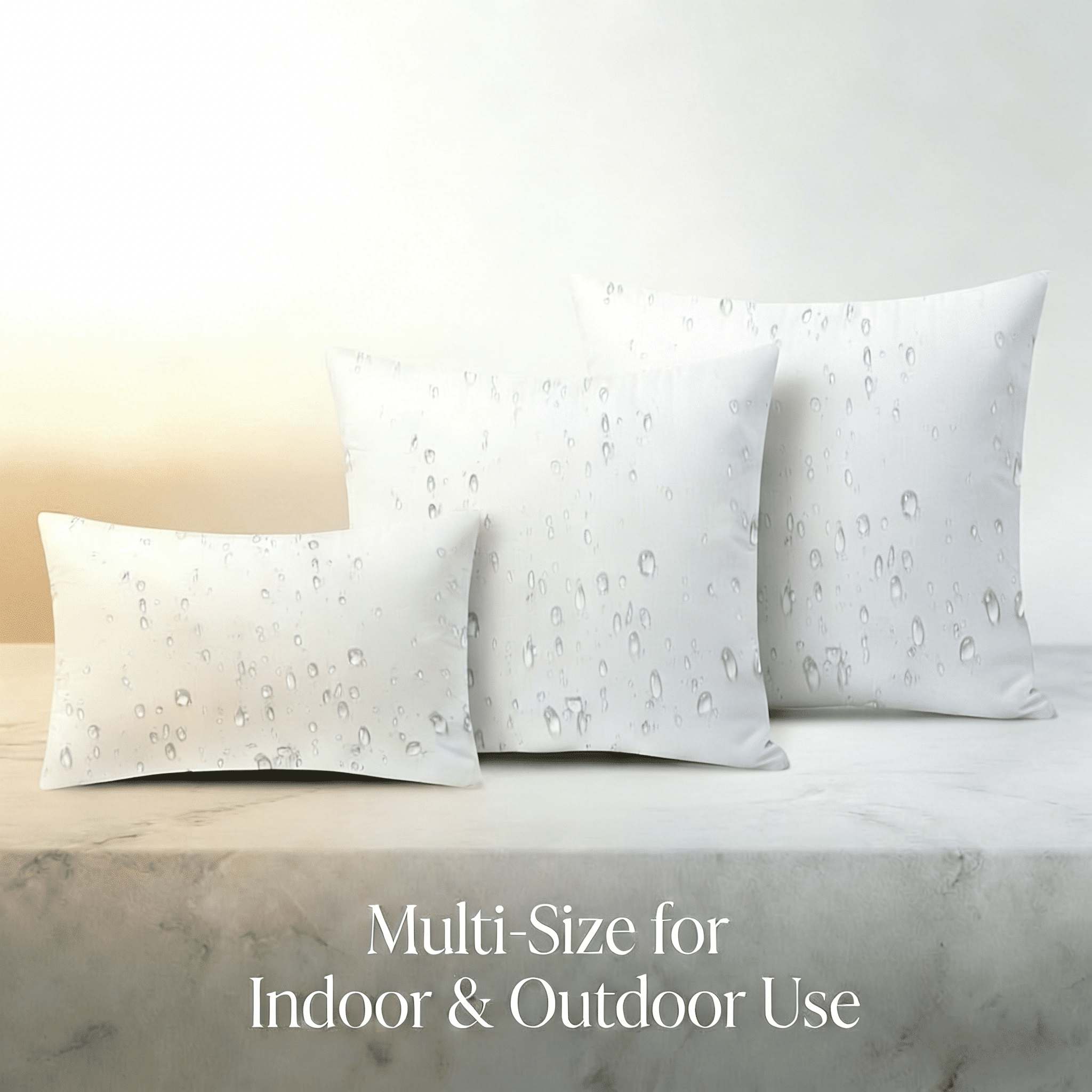 Phantoscope Waterproof 16x16 Outdoor Pillow Inserts 2 Pack, Square Patio Poolside Cushion Pair